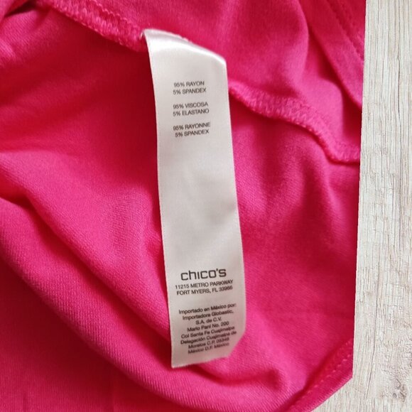 Chicos Womens long Sleeve Top Size 1 Hot Pink - Picture 6 of 14